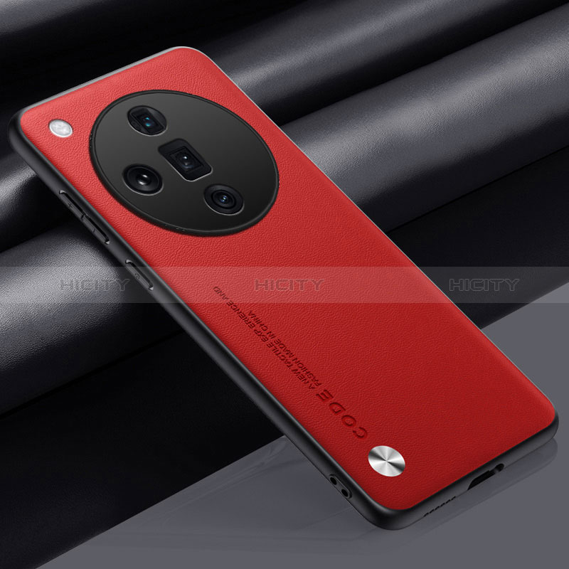 Coque Luxe Cuir Housse Etui S02 pour Oppo Find X7 5G Rouge Plus