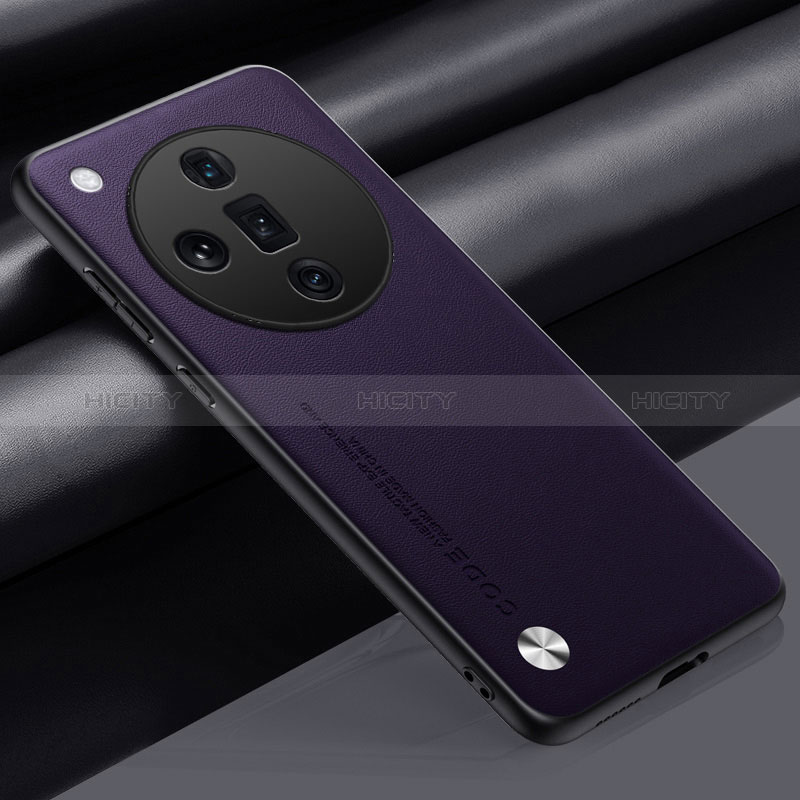 Coque Luxe Cuir Housse Etui S02 pour Oppo Find X7 5G Violet Plus