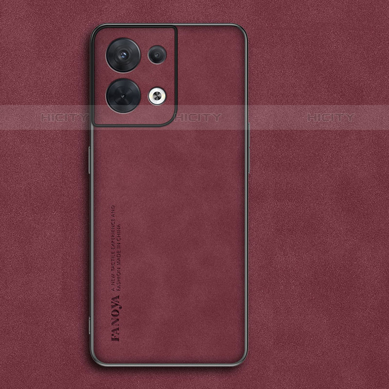 Coque Luxe Cuir Housse Etui S02 pour Oppo Reno9 5G Rouge Plus
