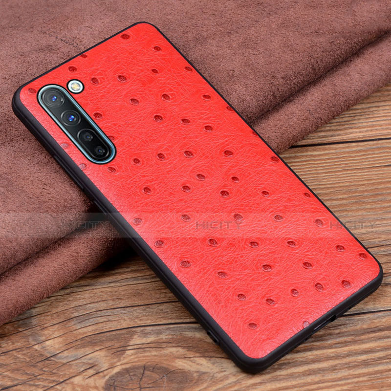 Coque Luxe Cuir Housse Etui S03 pour Oppo F15 Rouge Plus