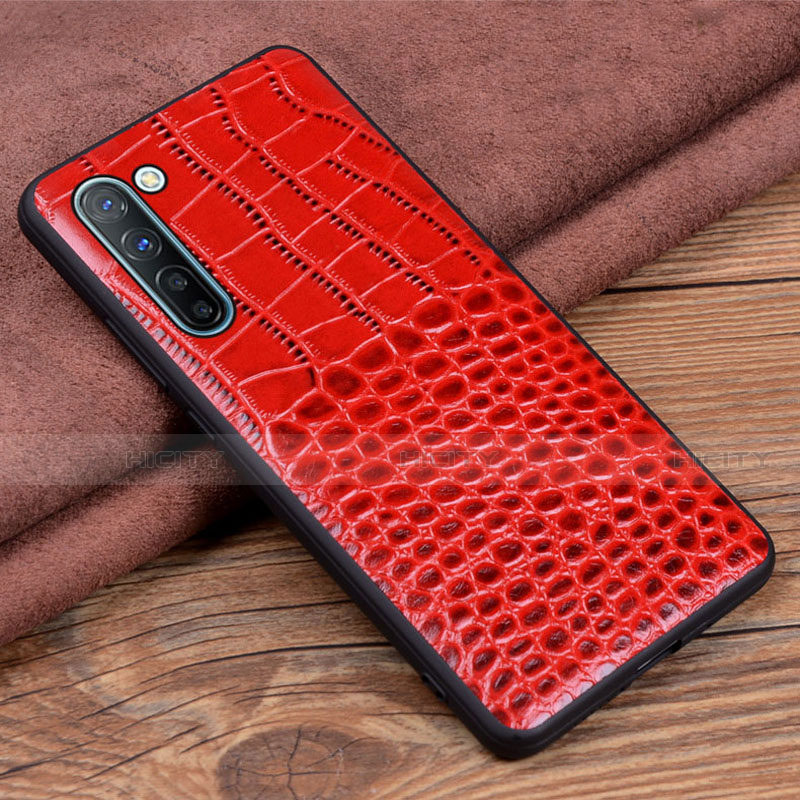 Coque Luxe Cuir Housse Etui S04 pour Oppo K7 5G Rouge Plus
