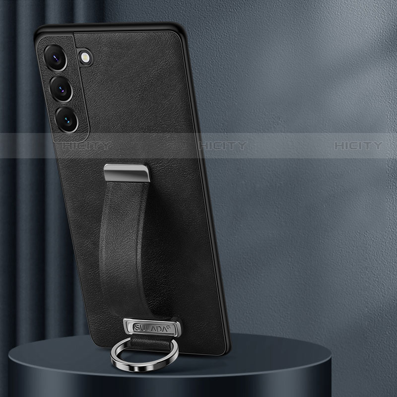Coque Luxe Cuir Housse Etui S06 pour Samsung Galaxy S22 5G Noir Plus