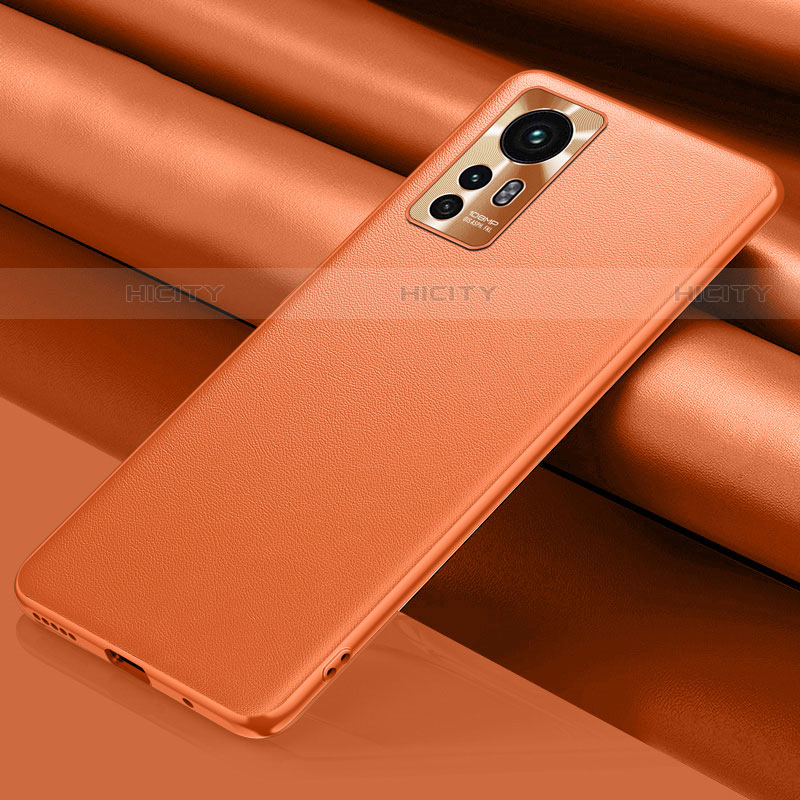 Coque Luxe Cuir Housse Etui S06 pour Xiaomi Mi 12 Pro 5G Orange Plus