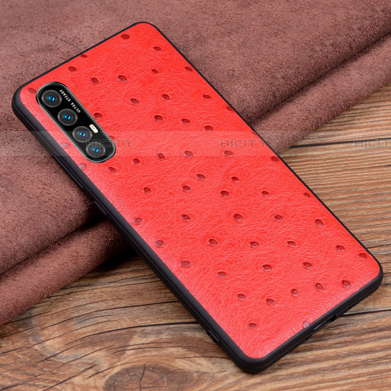 Coque Luxe Cuir Housse Etui S07 pour Oppo Find X2 Neo Rouge Plus