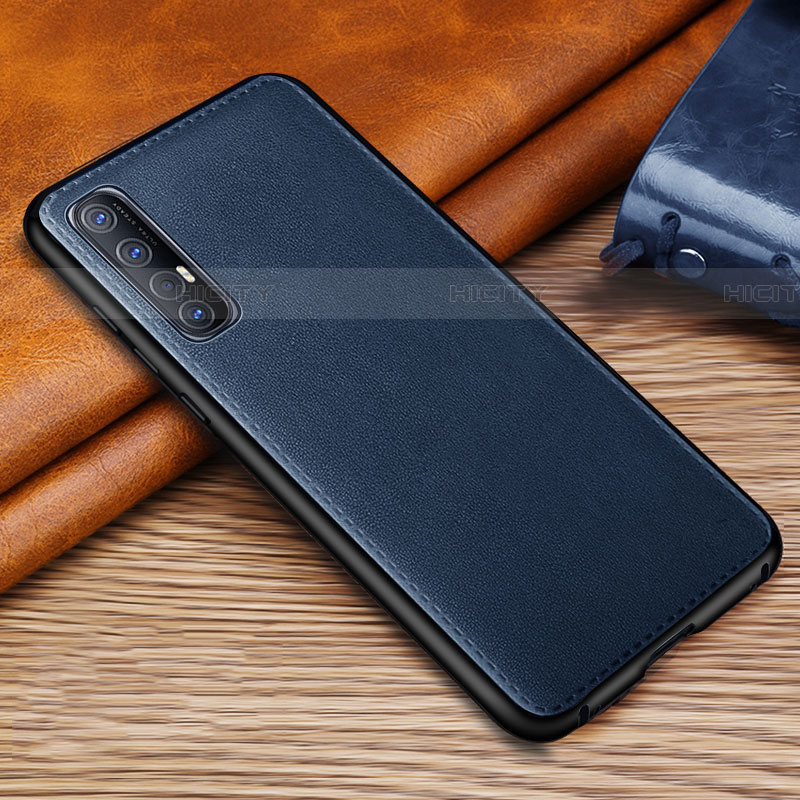 Coque Luxe Cuir Housse Etui S10 pour Oppo Find X2 Neo Bleu Plus