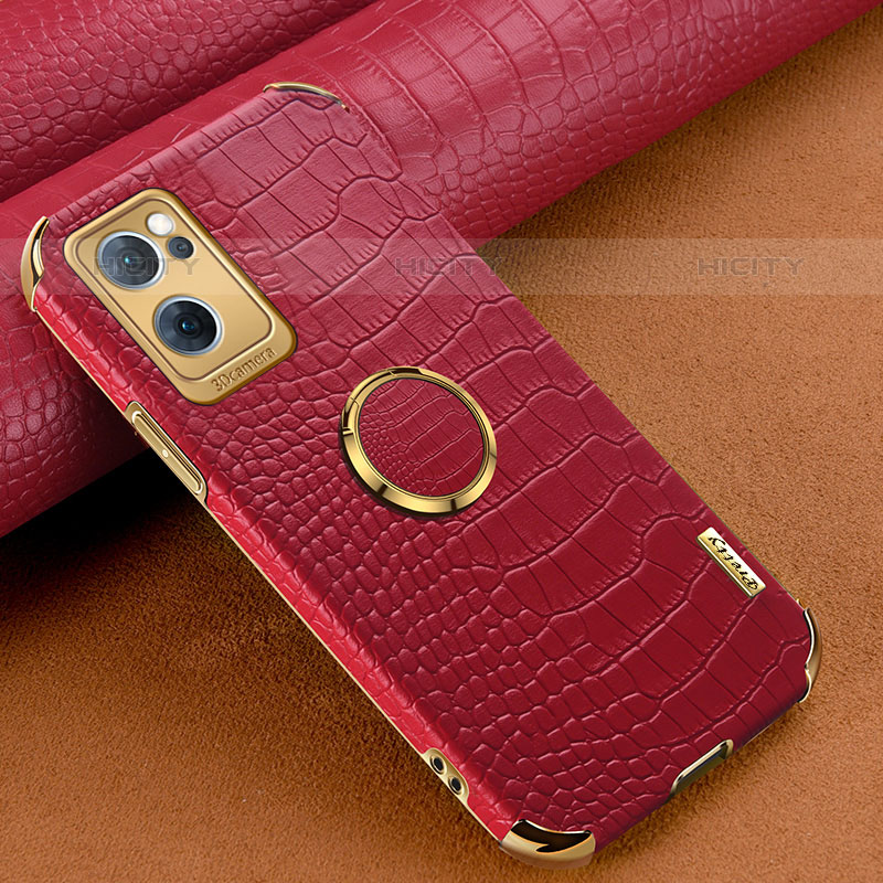 Coque Luxe Cuir Housse Etui XD1 pour Oppo Reno7 5G Rouge Plus