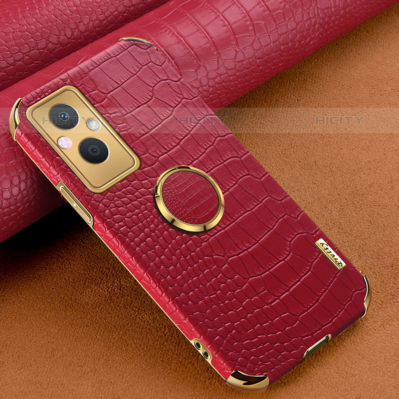 Coque Luxe Cuir Housse Etui XD1 pour Oppo Reno8 Lite 5G Rouge Plus