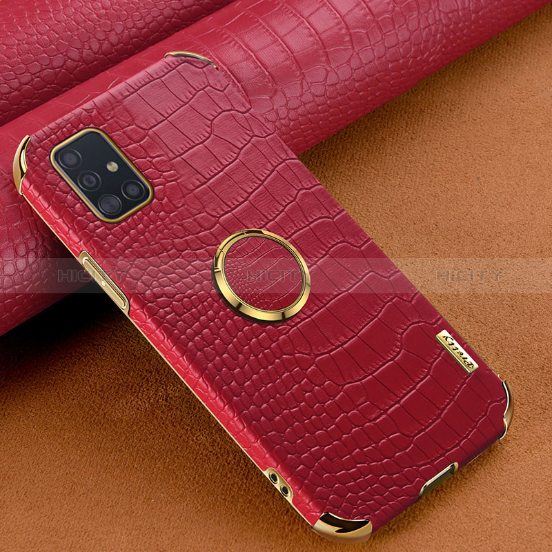 Coque Luxe Cuir Housse Etui XD1 pour Samsung Galaxy A51 4G Rouge Plus