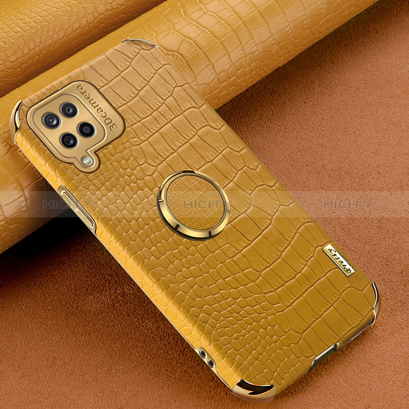 Coque Luxe Cuir Housse Etui XD1 pour Samsung Galaxy F12 Jaune Plus