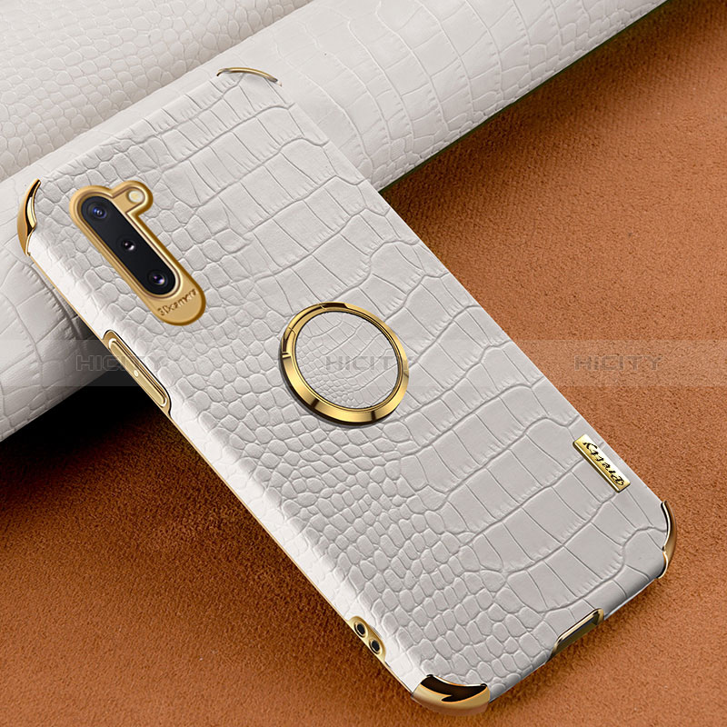 Coque Luxe Cuir Housse Etui XD1 pour Samsung Galaxy Note 10 5G Blanc Plus