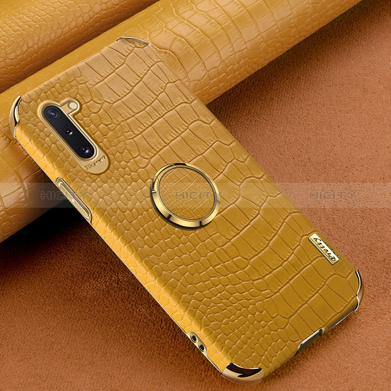 Coque Luxe Cuir Housse Etui XD1 pour Samsung Galaxy Note 10 5G Jaune Plus