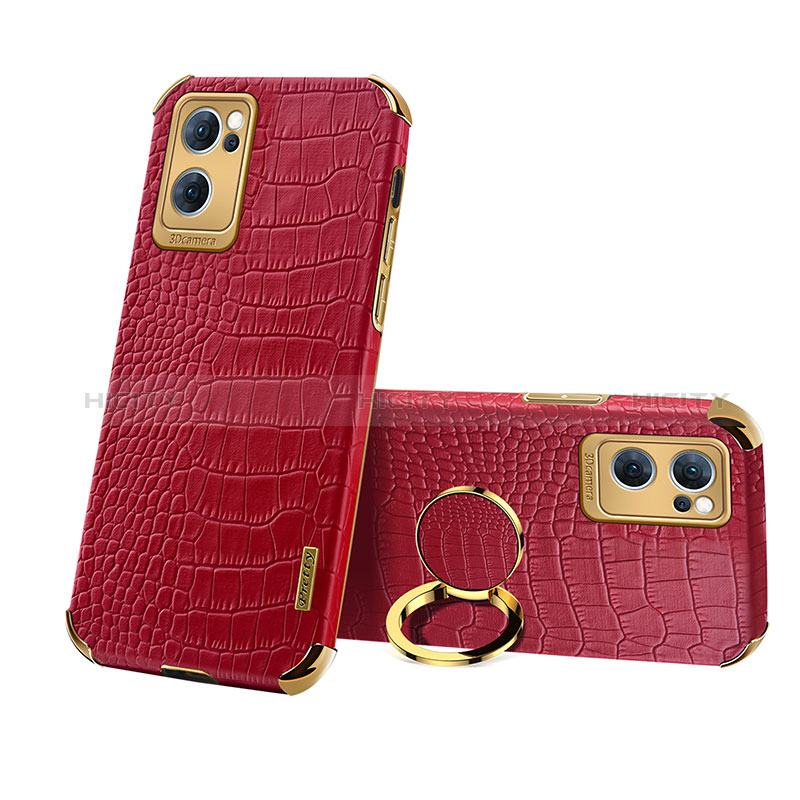 Coque Luxe Cuir Housse Etui XD2 pour Oppo Find X5 Lite 5G Rouge Plus