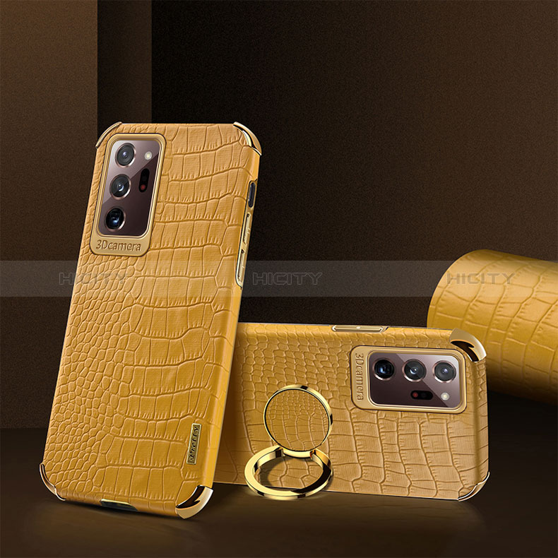 Coque Luxe Cuir Housse Etui XD2 pour Samsung Galaxy Note 20 Ultra 5G Jaune Plus