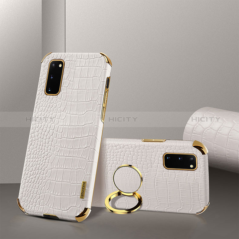 Coque Luxe Cuir Housse Etui XD2 pour Samsung Galaxy S20 Blanc Plus