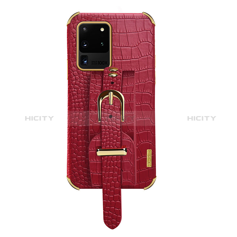 Coque Luxe Cuir Housse Etui XD2 pour Samsung Galaxy S20 Ultra Rouge Plus