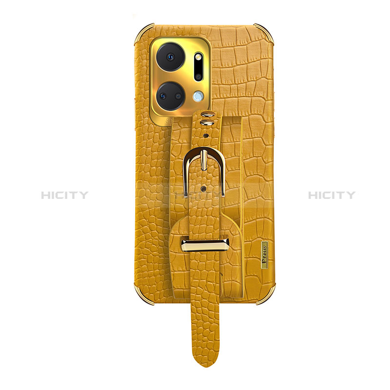 Coque Luxe Cuir Housse Etui XD3 pour Huawei Honor X7a Jaune Plus