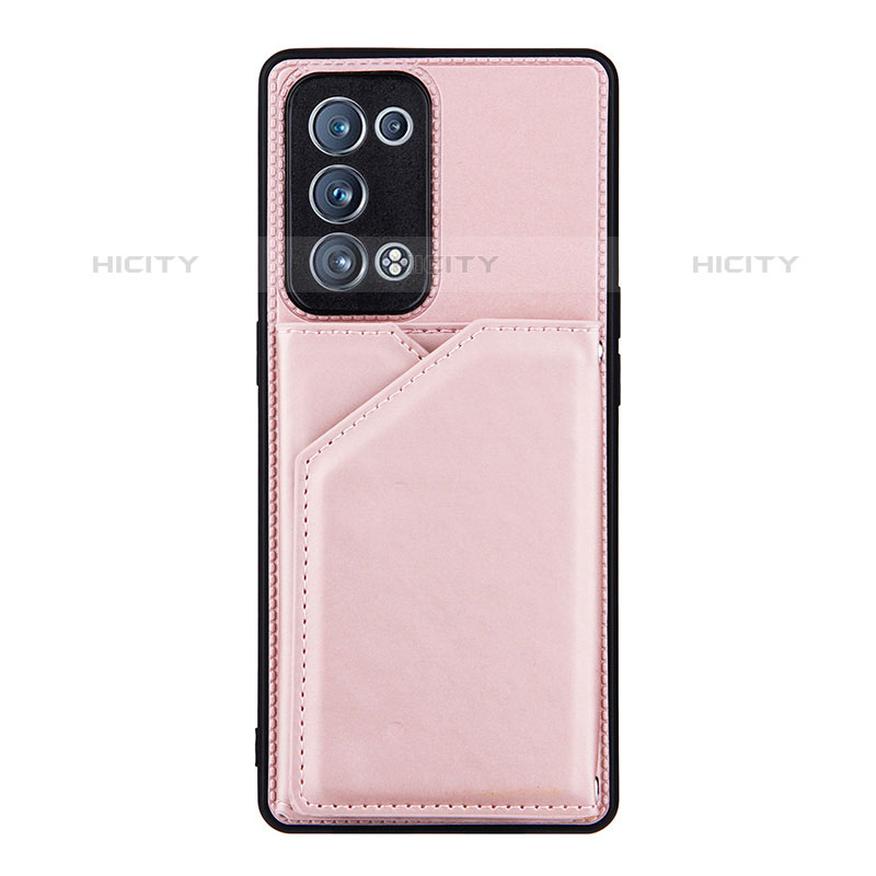 Coque Luxe Cuir Housse Etui Y01B pour Oppo Reno6 Pro 5G Or Rose Plus