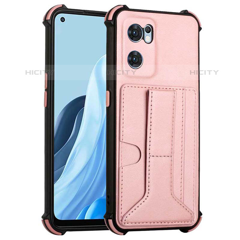 Coque Luxe Cuir Housse Etui Y01B pour Oppo Reno7 5G Or Rose Plus
