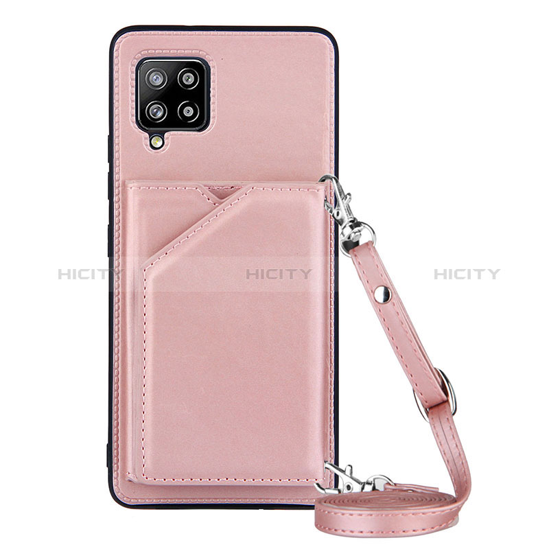 Coque Luxe Cuir Housse Etui Y02B pour Samsung Galaxy A42 5G Or Rose Plus