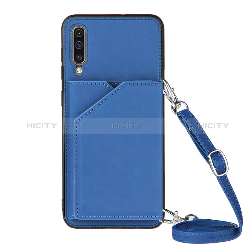 Coque Luxe Cuir Housse Etui Y02B pour Samsung Galaxy A50S Bleu Plus