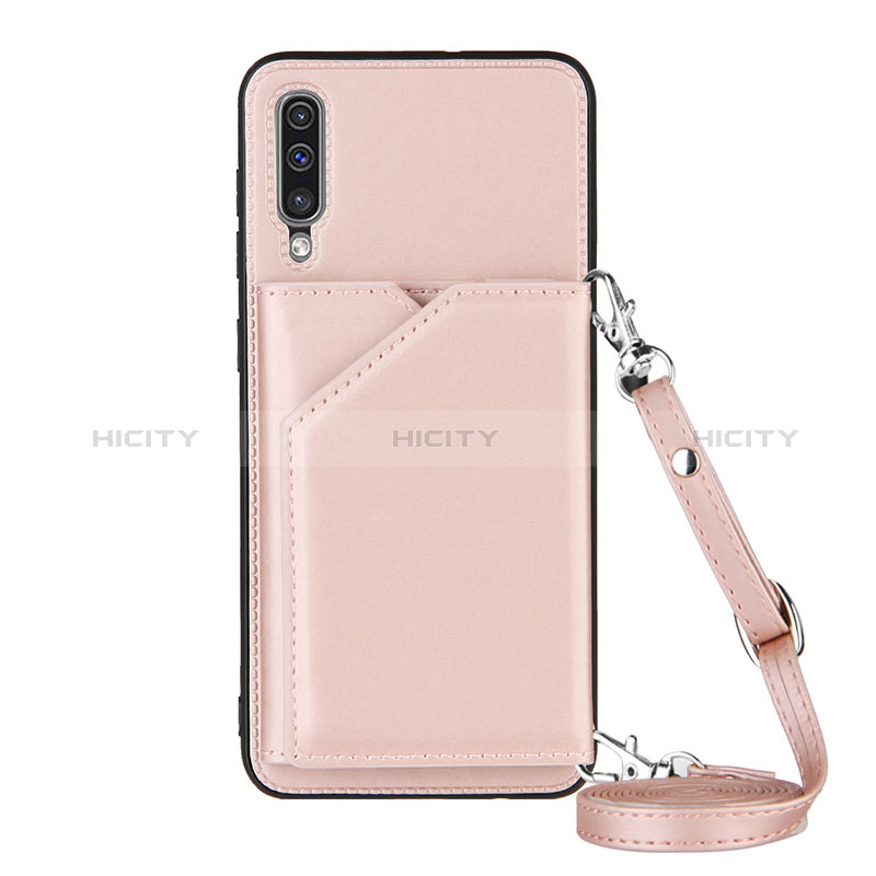 Coque Luxe Cuir Housse Etui Y02B pour Samsung Galaxy A50S Or Rose Plus
