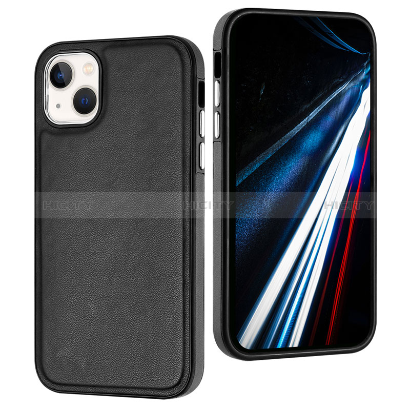 Coque Luxe Cuir Housse Etui Y03B pour Apple iPhone 14 Noir Plus