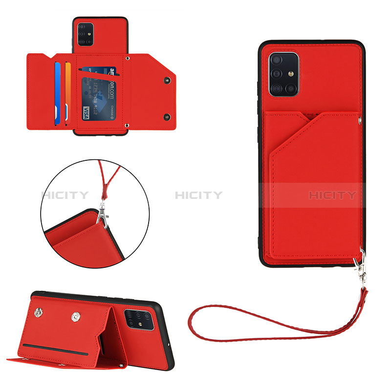 Coque Luxe Cuir Housse Etui Y03B pour Samsung Galaxy A51 4G Rouge Plus