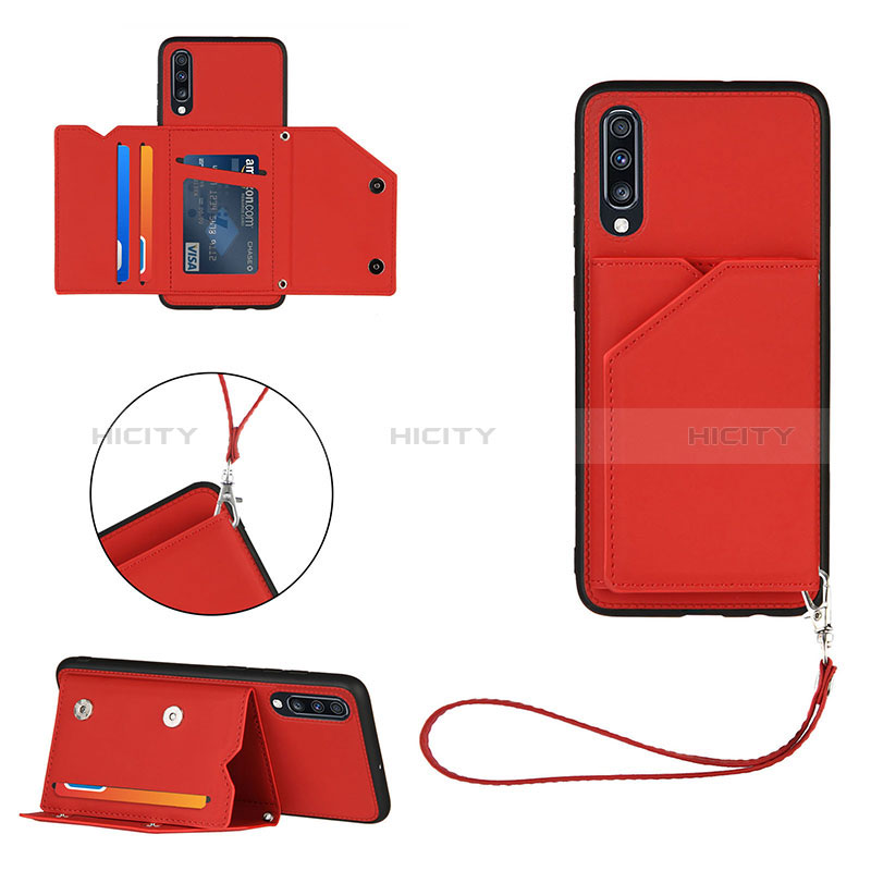 Coque Luxe Cuir Housse Etui Y03B pour Samsung Galaxy A70 Rouge Plus