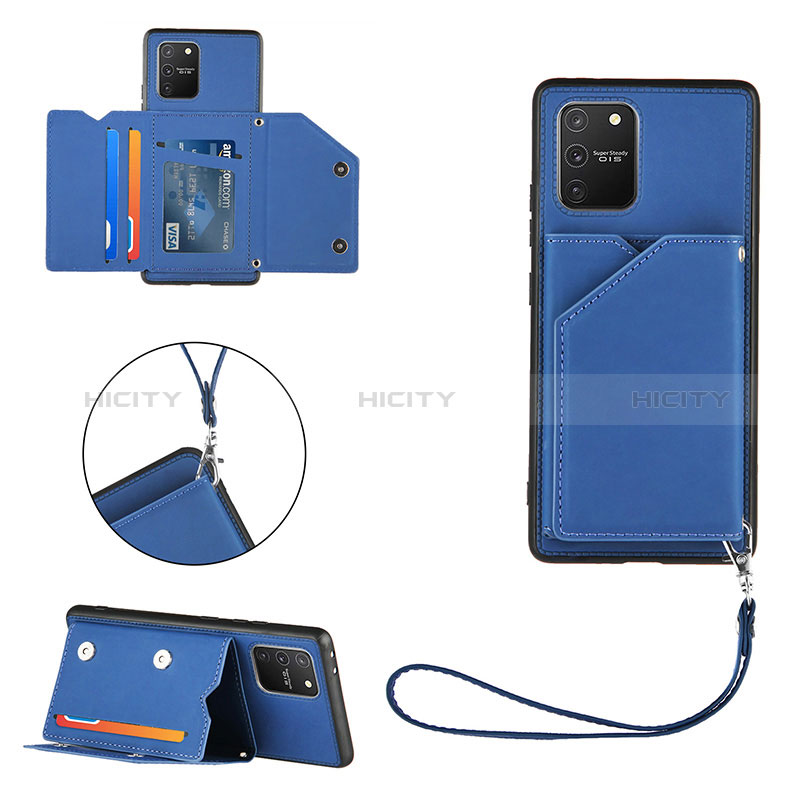 Coque Luxe Cuir Housse Etui Y03B pour Samsung Galaxy A91 Bleu Plus