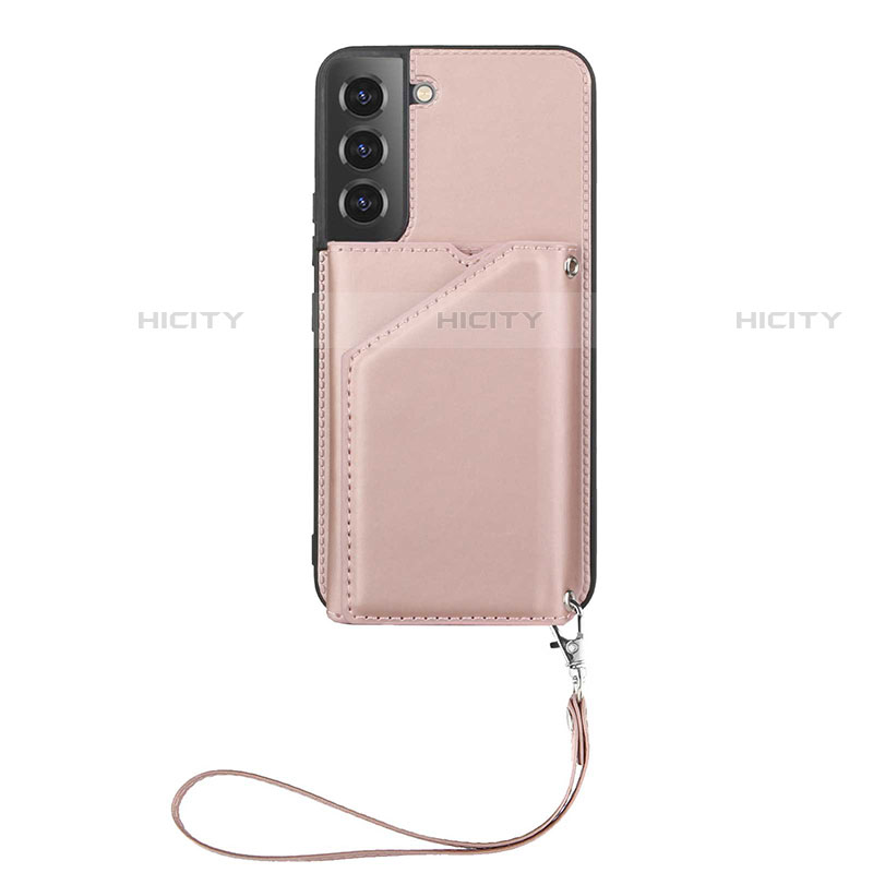 Coque Luxe Cuir Housse Etui Y03B pour Samsung Galaxy S21 FE 5G Or Rose Plus