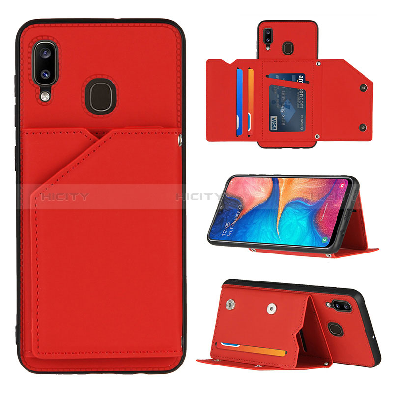 Coque Luxe Cuir Housse Etui Y04B pour Samsung Galaxy A30 Rouge Plus