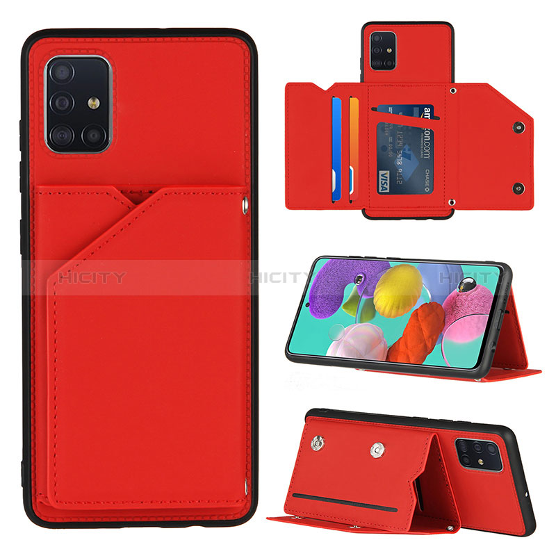 Coque Luxe Cuir Housse Etui Y04B pour Samsung Galaxy A51 4G Rouge Plus