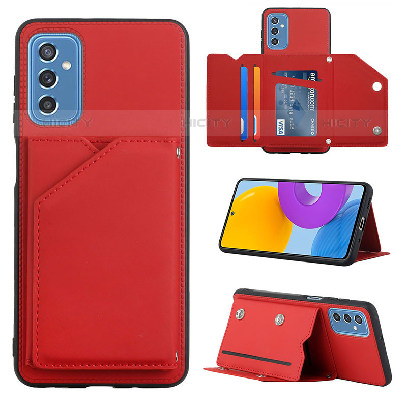 Coque Luxe Cuir Housse Etui Y04B pour Samsung Galaxy M52 5G Rouge Plus