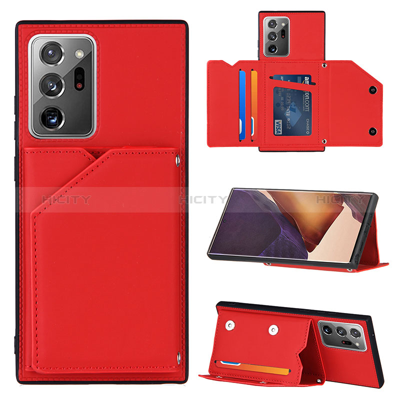 Coque Luxe Cuir Housse Etui Y04B pour Samsung Galaxy Note 20 Ultra 5G Rouge Plus