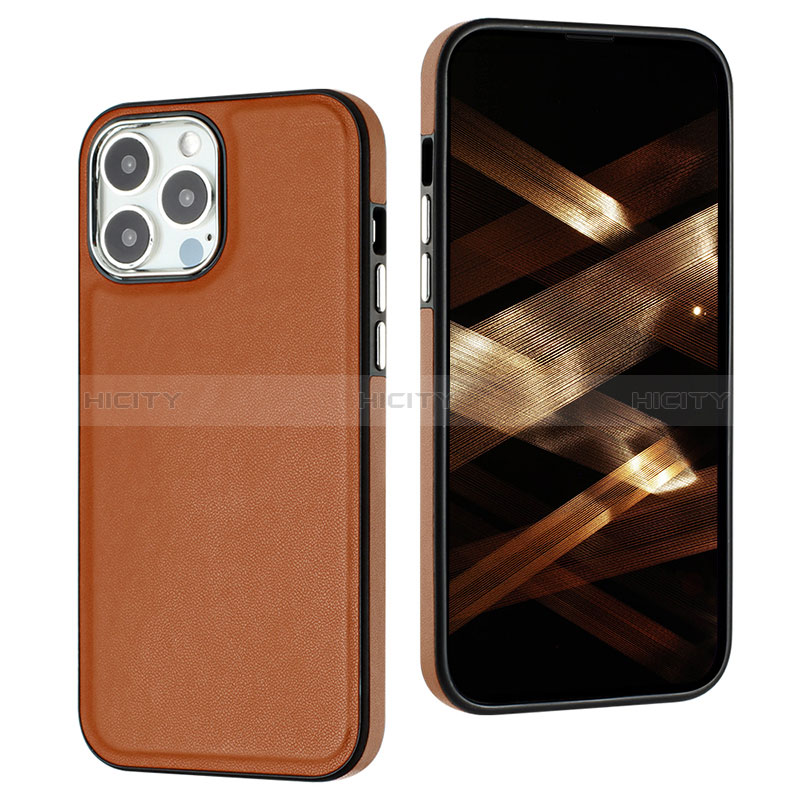Coque Luxe Cuir Housse Etui Y07B pour Apple iPhone 13 Pro Marron Plus