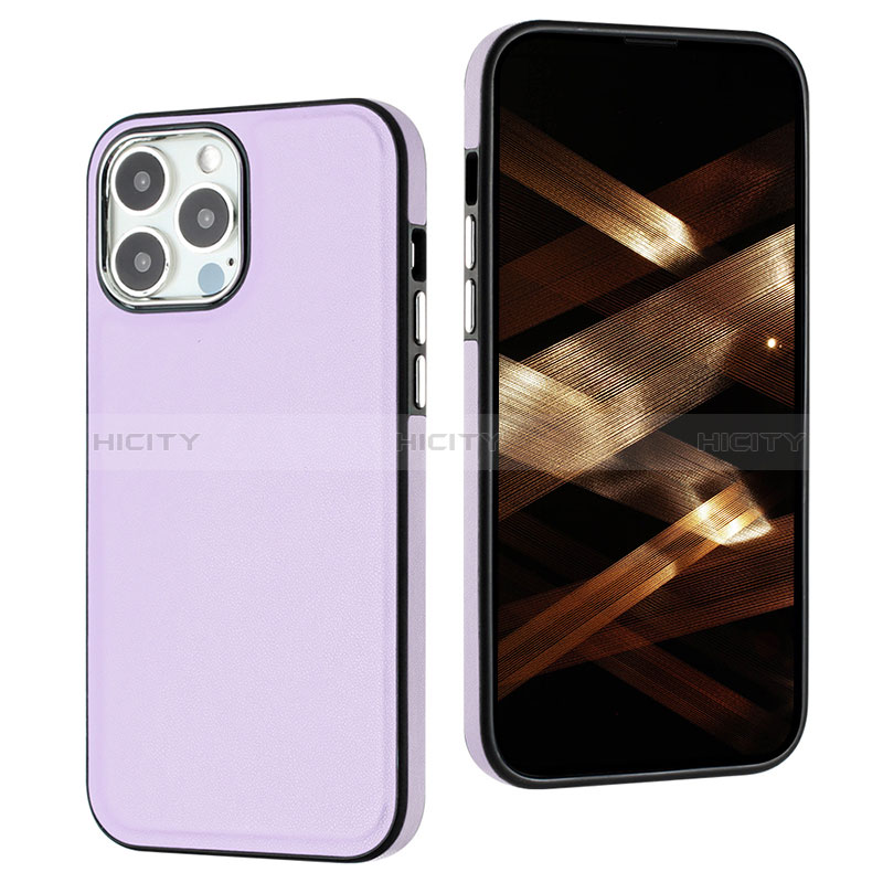 Coque Luxe Cuir Housse Etui Y07B pour Apple iPhone 13 Pro Violet Clair Plus