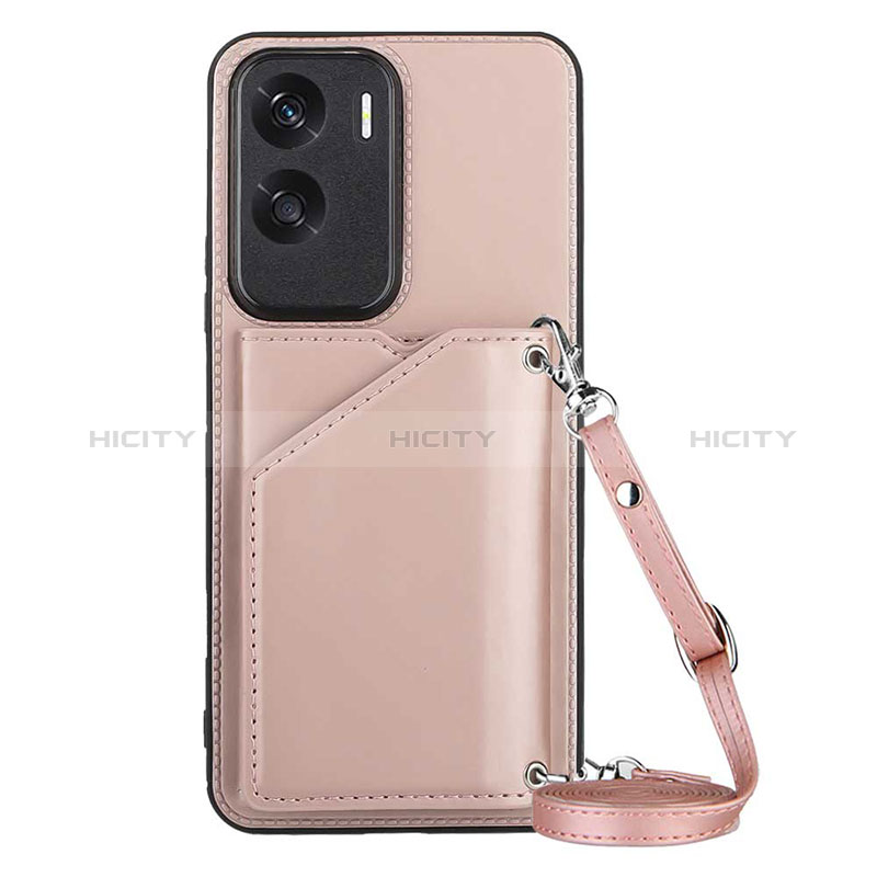 Coque Luxe Cuir Housse Etui YB3 pour Huawei Honor 90 Lite 5G Or Rose Plus