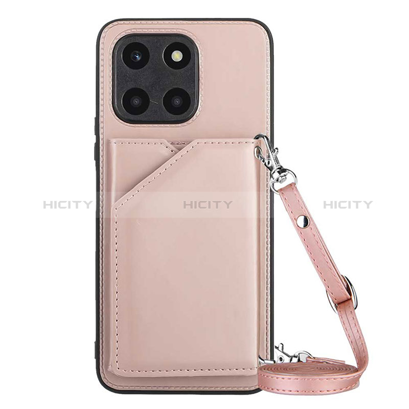 Coque Luxe Cuir Housse Etui YB3 pour Huawei Honor X6a Or Rose Plus