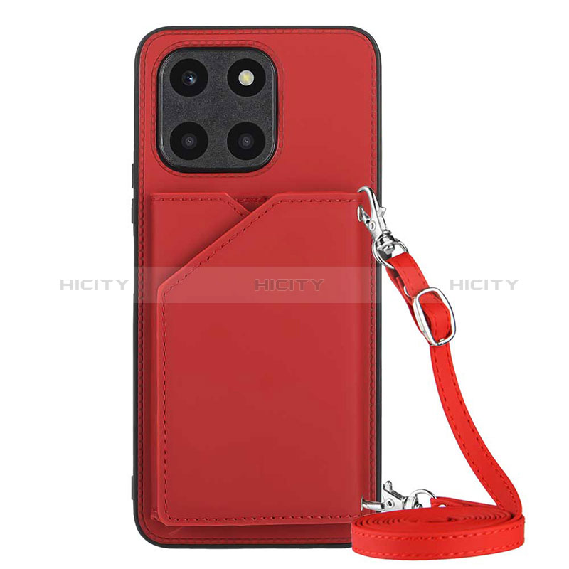 Coque Luxe Cuir Housse Etui YB3 pour Huawei Honor X6a Rouge Plus