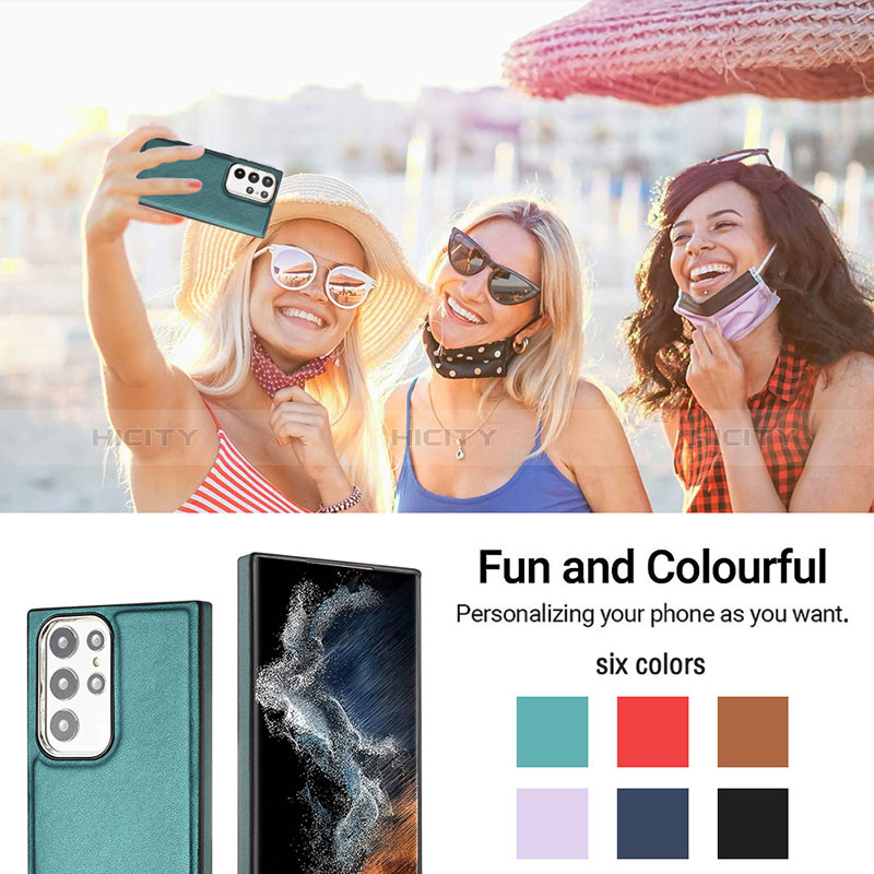Coque Luxe Cuir Housse Etui YB6 pour Samsung Galaxy S22 Ultra 5G Plus