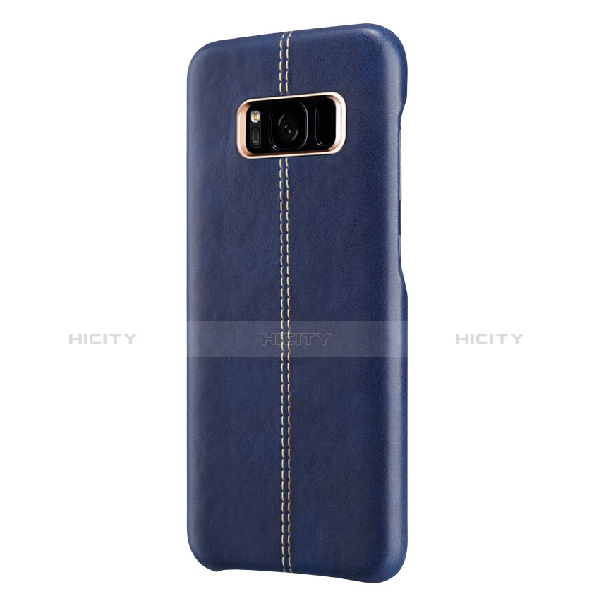 Coque Luxe Cuir Housse L01 pour Samsung Galaxy S8 Bleu Plus