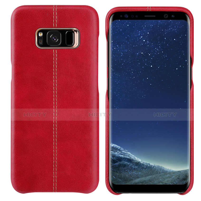 Coque Luxe Cuir Housse L01 pour Samsung Galaxy S8 Rouge Plus