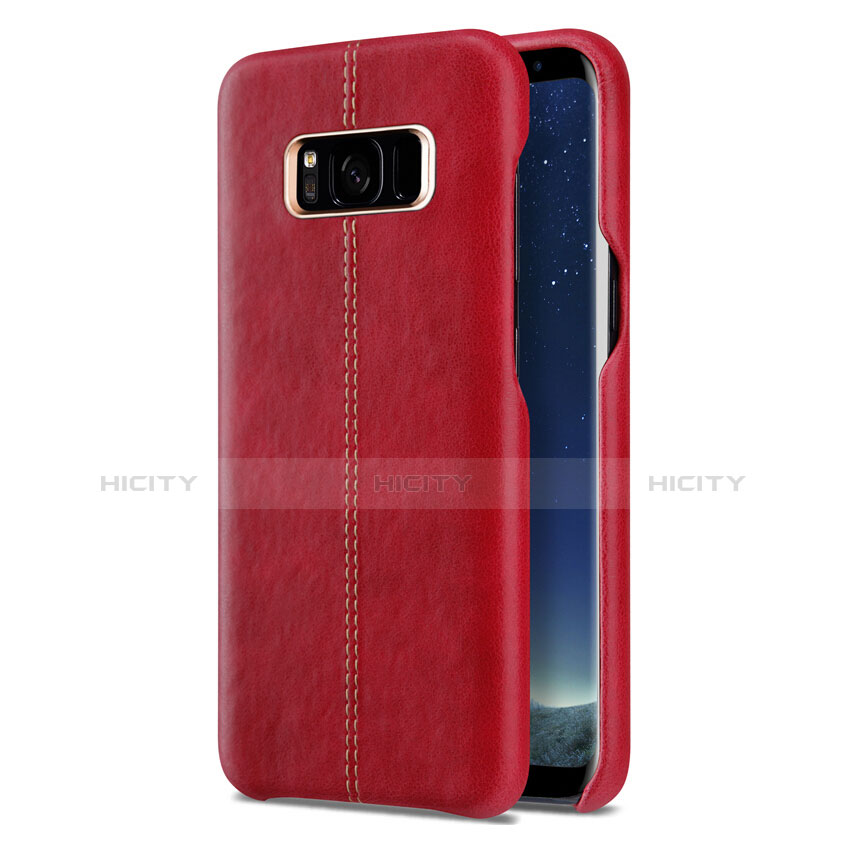 Coque Luxe Cuir Housse L01 pour Samsung Galaxy S8 Rouge Plus
