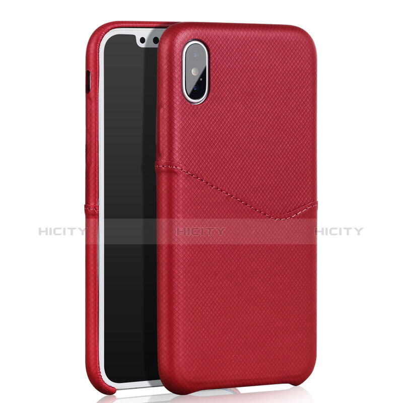 Coque Luxe Cuir Housse L05 pour Apple iPhone Xs Rouge Plus