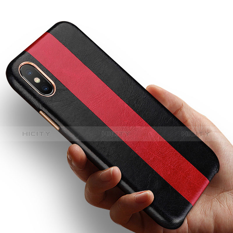 Coque Luxe Cuir Housse pour Apple iPhone Xs Max Rouge Plus