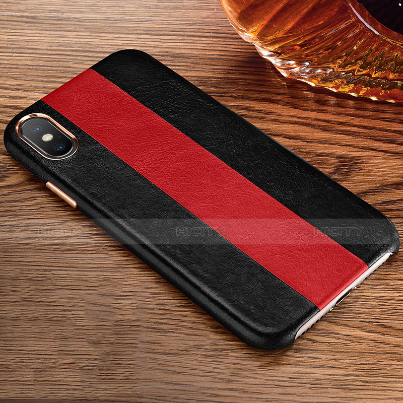 Coque Luxe Cuir Housse pour Apple iPhone Xs Max Rouge Plus