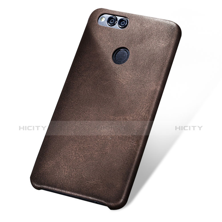 Coque Luxe Cuir Housse pour Huawei Honor Play 7X Marron Plus