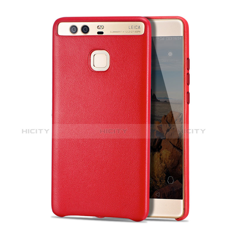 Coque Luxe Cuir Housse pour Huawei P9 Rouge Plus