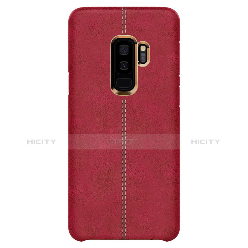 Coque Luxe Cuir Housse pour Samsung Galaxy S9 Plus Rouge Plus