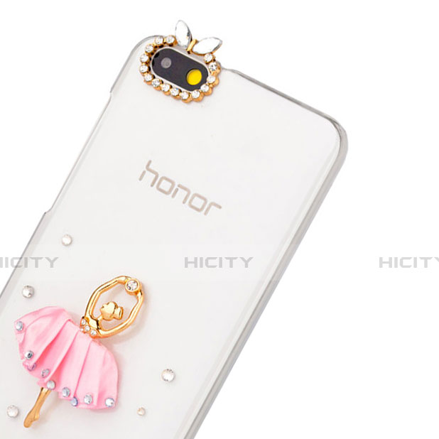 Coque Luxe Strass Diamant Bling Danseuse pour Huawei Honor 4X Rose Plus